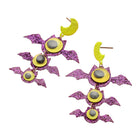 GLOW IN THE DARK Halloween Bat Link Drop Dangle Earrings