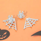 Asymmetrical Gothic Halloween Spider Web Earrings