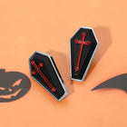 Halloween Cross Coffin Earrings