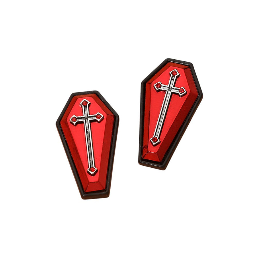 Halloween Cross Coffin Earrings