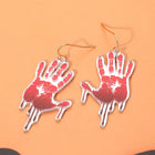 Halloween Bloody Handprint Charm Drop Dangle Earrings
