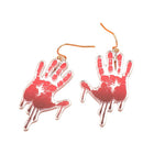 Halloween Bloody Handprint Charm Drop Dangle Earrings