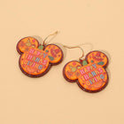 HAPPY THANKSGIVING Message Animal Face Shape Drop Dangle Earrings