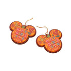 HAPPY THANKSGIVING Message Animal Face Shape Drop Dangle Earrings