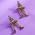 Halloween Witch Hat Legs Earrings