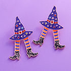 Halloween Witch Hat Legs Earrings