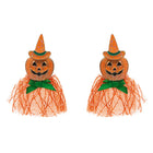 Halloween Pumpkin with Bow Earrings