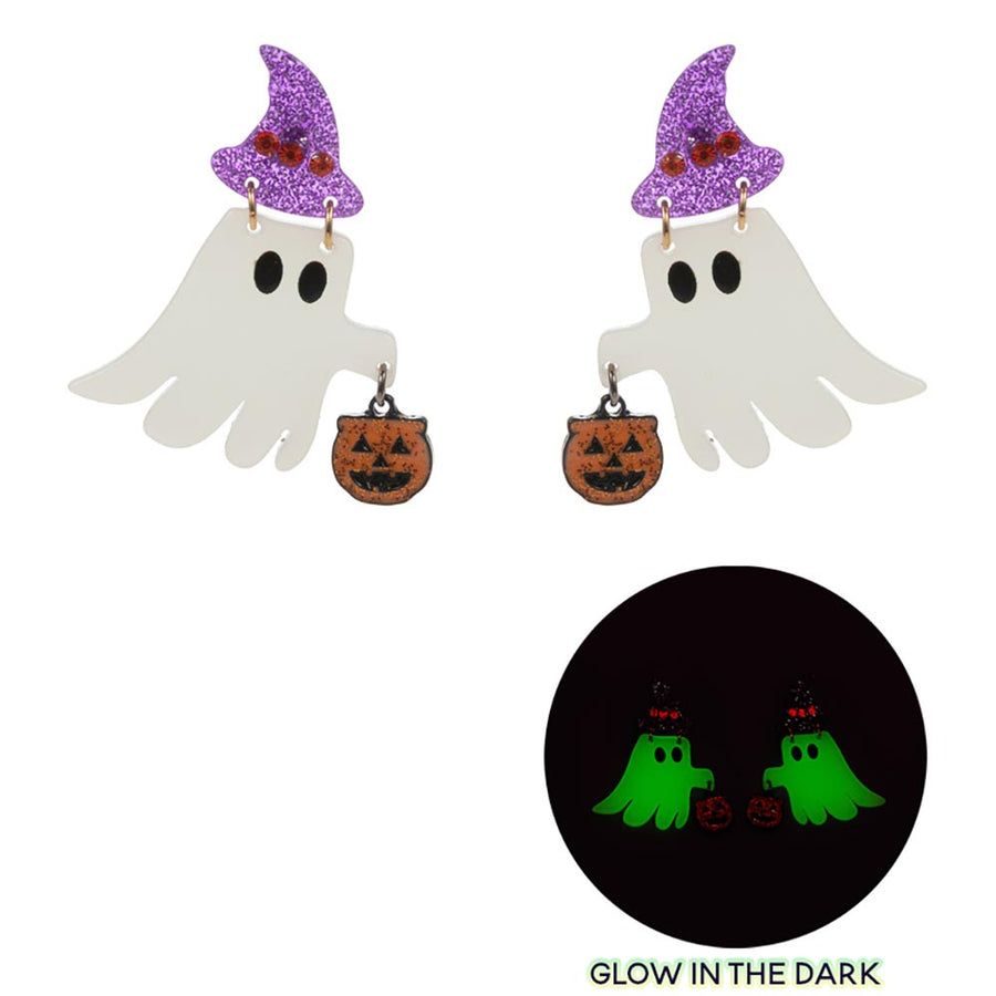 Glow In The Dark Halloween Ghost Drop Dangle Earrings