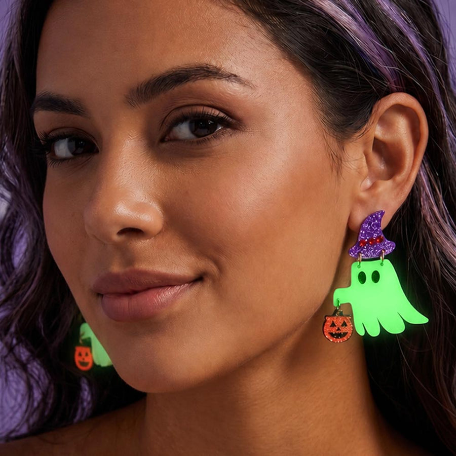 Glow In The Dark Halloween Ghost Drop Dangle Earrings