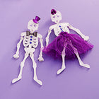 Halloween Mr Mrs Skeleton Dangle Earrings