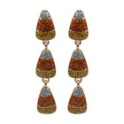 Halloween Triple Candy Cone Link Drop Earrings