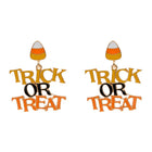 TRICK OR TREAT Halloween Message Drop Dangle Earrings