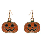 Halloween Jack O Lantern Pumpkin Charm Drop Dangle Earrings