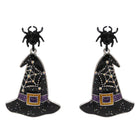 Spider Witch Hat Charm Drop Dangle Earrings