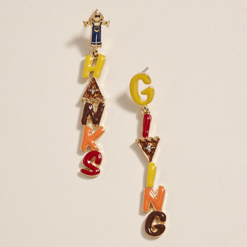 THANKS GIVING Message Drop Earrings