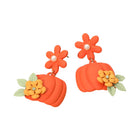 Autumn Pumpkin Charm Drop Dangle Earrings