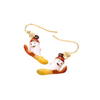 Enamel Halloween Ghost Dangle Earrings