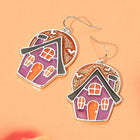 Enamel Haunted House Dangle Earrings
