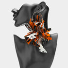 Oversized Halloween Tinsel Tassel Drop Hoop Earrings
