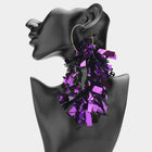 Oversized Halloween Tinsel Tassel Drop Hoop Earrings