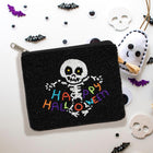 Happy Halloween Message Seed Beaded Halloween Mini Pouch Bag