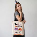 BOO YAH Halloween Pumpkin Black Cat Character Printed Shoulder Tote Bag