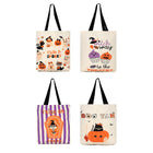 BOO YAH Halloween Pumpkin Black Cat Character Printed Shoulder Tote Bag