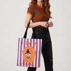 BOO YAH Halloween Pumpkin Black Cat Character Printed Shoulder Tote Bag