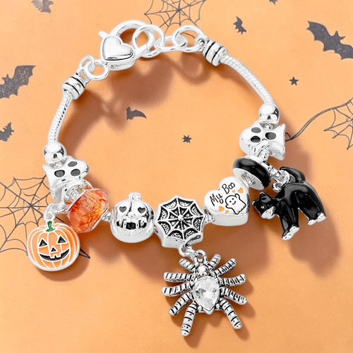 Halloween Multi Charm Beaded Bracelet