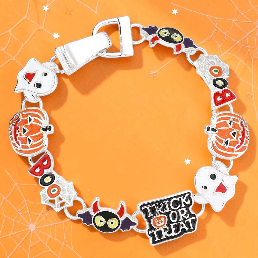 Halloween Trick or Treat Metal Magnetic Bracelet