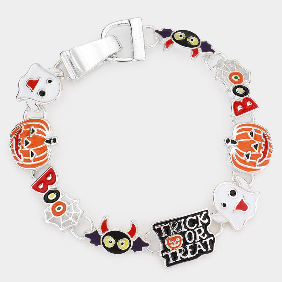 Halloween Trick or Treat Metal Magnetic Bracelet
