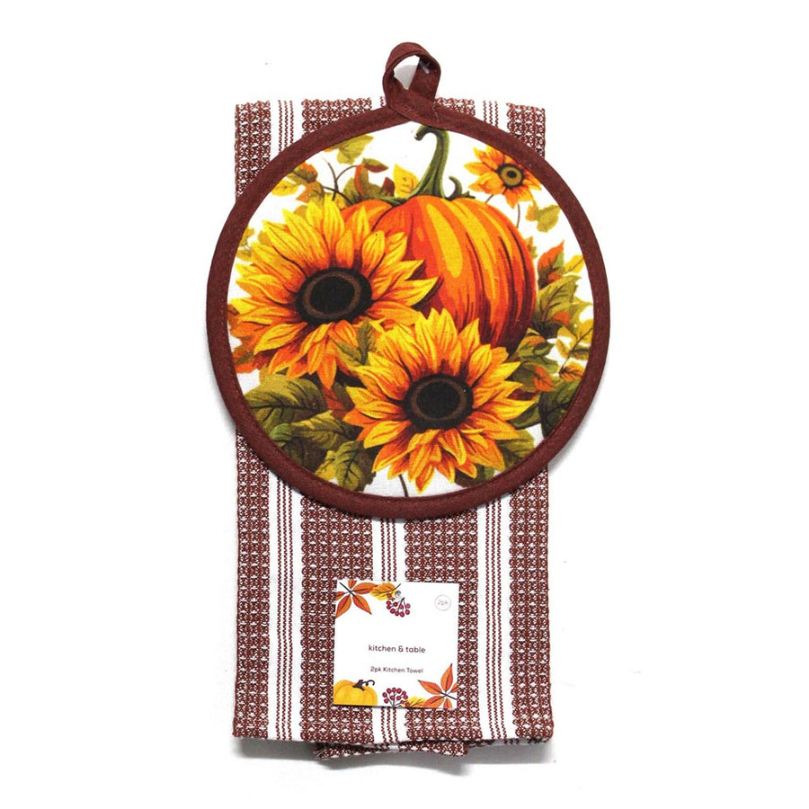 2PCS - Sunflower Kitchen Towel Pot Holder Set
