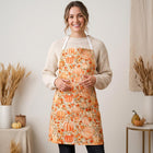 Harvest Floral Pumpkin Pattern Printed Kitchen Apron