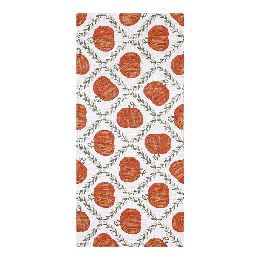 Harvester Farmhouse Pumpkin Vine Pattern Printed Table Runner