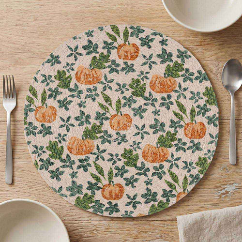 Round Thanksgiving Pumpkin Table Placemat