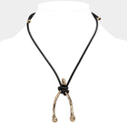 Unisex Wishbone Metal Pendant Necklace