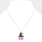 Halloween Witch Hat Boots Pendant Necklace