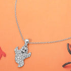 Rhinestone Pave Ghost Pendant Necklace