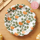10PCS - Thanksgiving Fall Pumpkin Disposable Dinner Party Paper Plates