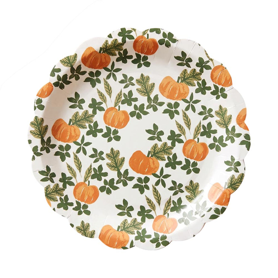 10PCS - Thanksgiving Fall Pumpkin Disposable Dinner Party Paper Plates