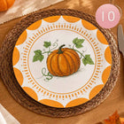 10PCS - Thanksgiving Fall Pumpkin Disposable Dinner Party Paper Plates