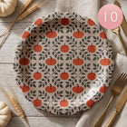 10PCS - Thanksgiving Fall Pumpkin Disposable Dinner Party Paper Plates