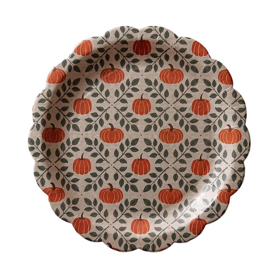 10PCS - Thanksgiving Fall Pumpkin Disposable Dinner Party Paper Plates