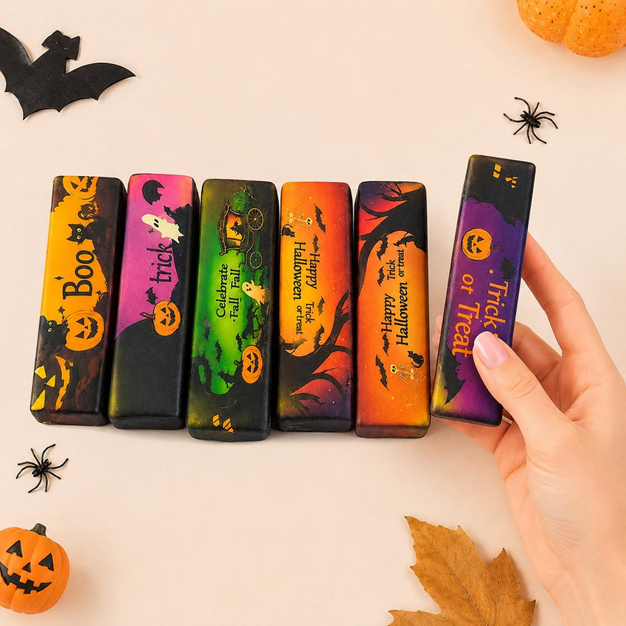 12PCS - Halloween Butter Stick Shape Squeeze Squishy Stress Relief Toy