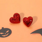 Rhinestone Bloody Halloween Heart Stud Earrings