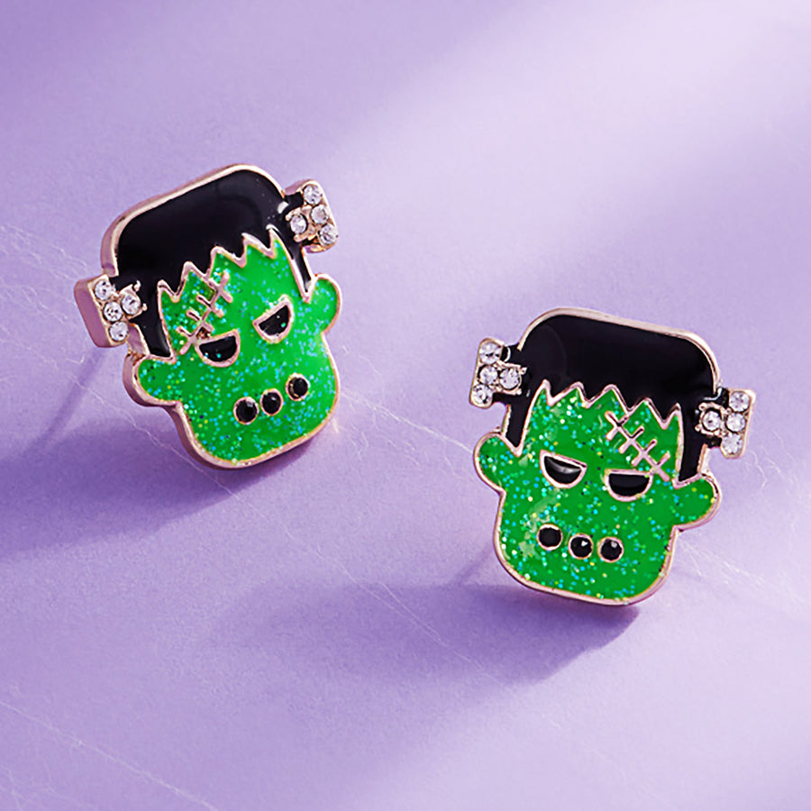Enamel Frankenstein Stud Earrings