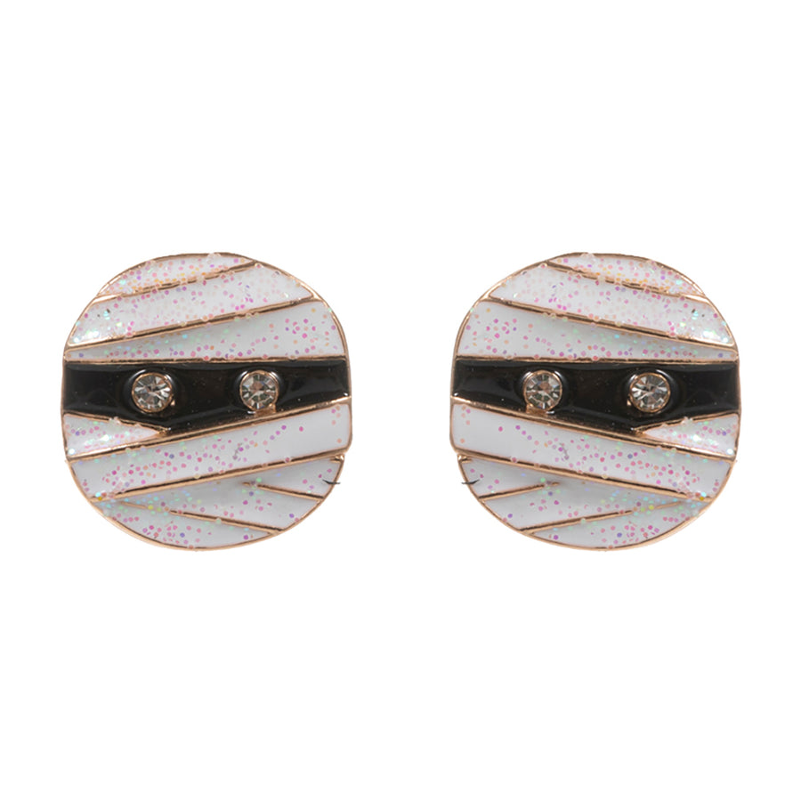 Enamel Mummy Face Stud Earrings