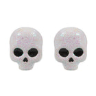 Sparkly Halloween Skull Stud Earrings