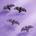 Stone Paved Sparkly Halloween Bat Stud Earrings