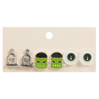 3Pairs - Enamel Halloween Frankenstein Monster Eye Tomb Stud Earring Set